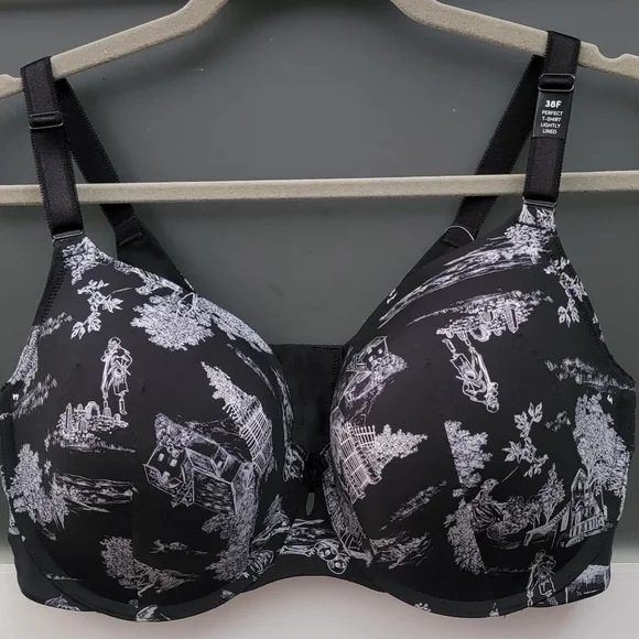 38F Black and White Graphic Print Bra - Picture 8 of 8